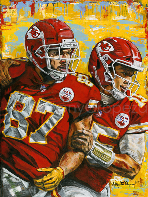 Sports Paintings (KC Royals & KC Chiefs), Comic Book Paintings, School Visits